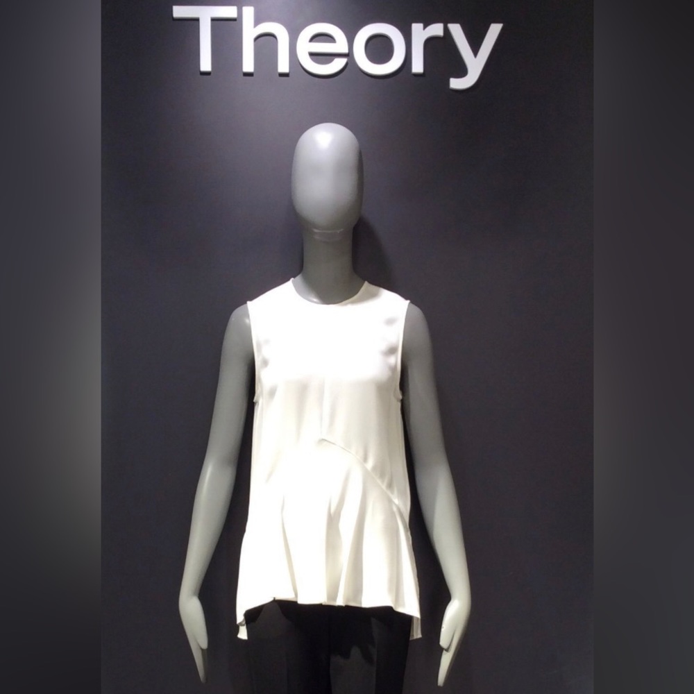Theory White Sleeveless Top